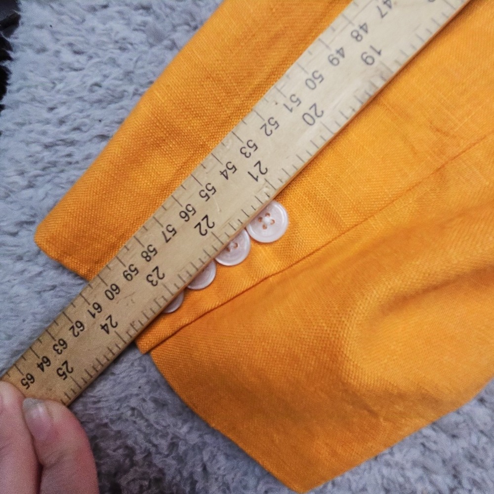 Ralph Lauren Linen Blazer Womens 18W Orange Old Money Coastal Career Prep Jacket - Picture 16 of 16
